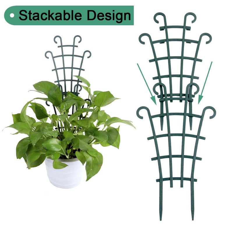 UWIOFF Trellis for Potted Plants, Stackable Small Indoor Plant Trellis for Climbing Plants Outdoor for Vine Ivy Hoya Houseplants Flower Plant Support, 4 Pack - Image 3